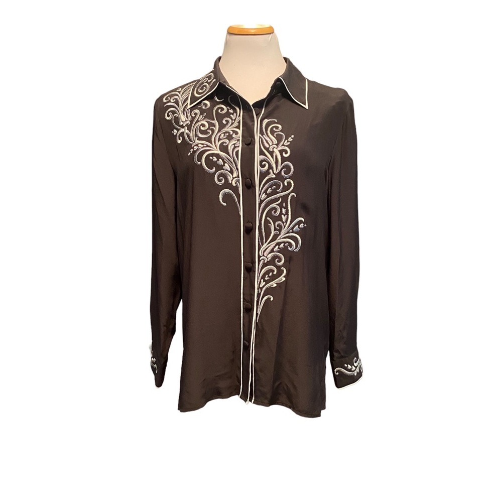 NWT Bob Mackie Wearable Art Embroidered Blouse